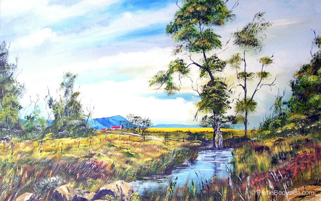 Tree along a river by Pietie Booysen